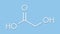 Glycolic acid hydroacetic acid molecule. Skeletal formula.