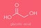 Glycolic acid hydroacetic acid molecule. Skeletal formula.