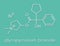 Glycopyrronium bromide glycopyrrolate COPD drug molecule. Has additional medical uses as well. Skeletal formula.