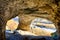 Glymur trek inside of Botnsdalur cave