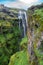 Glymur Waterfall in Iceland on an overcast day