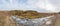 Glymur waterfall in Iceland panorama of river behind the fall during autumn