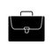 Glyph briefcase icon.School bag button. Office case symbol.