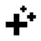 Glyph health regeneration symbol crosses on white background. Three Geometric Black shape. Healing sign flat icon for