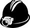 The glyph icon of an industrial protective helmet.