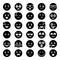 Glyph icons for emoticon emojis.