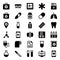 Glyph icons for medical and health.