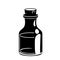 Glyph Massage oil for beauty spa salon, vial black silhouette icon. Essential fragrance aromatherapy. Wellness perfume