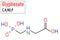 Glyphosate herbicide molecule. Skeletal chemical formula of glyphosate.