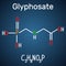 Glyphosate molecule. It is a broad-spectrum systemic herbicide.