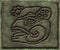 Glyphs- symbol hieroglyphic mayan. Coinage on metal- 3d illustration