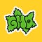 GMO Cannabis Strain Sign Marijuana Package Sticker or T-shirt Design in Cartoon Graffiti Style Illustration.