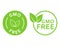 GMO free icons. Non GMO labels. Healthy organic food concept. No GMO design elements for tags, product packag, food