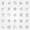 Gmo outline icons set - vector genetic engineering symbols