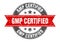 gmp certified round stamp with ribbon. label sign