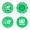 GMP Good manufacturing practice industrial green marks. Certified Product.