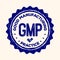 GMP Good Manufacturing Practice, vintage grunge certified round stamp - Vector