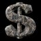 Gneiss Stone Dollar Sign isolated on Black Background.