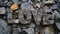 Gneiss Stone Love concept creative horizontal art poster.