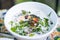 Gnetum gnemon vegetable coconut soup with shrimp