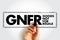 GNFR Goods Not For Resale - any goods that a business may use that aren\'t then sold on as a product