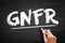 GNFR Goods Not For Resale - any goods that a business may use that aren`t then sold on as a product, acronym text on blackboard