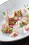 Gnocchi rhubarb appetizer