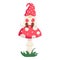 Gnome sitting on fly agaric forest gnome