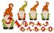 Gnomes with numbers in their hands. Illustration constructor. A set of gnomes and additional items