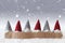 Gnomes, Silver Background, Snowflakes, Copy Space