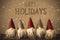 Gnomes, Snowflakes, Calligraphy Happy Holidays