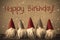 Gnomes, Snowflakes, Text Happy Birthday