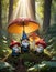 Gnomes Under Mushroom Umbrella