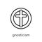 Gnosticism icon. Trendy modern flat linear vector Gnosticism icon on white background from thin line Religion collection