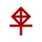 Gnosticism vector icon. Gnosticism red symbol