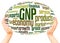 GNP word cloud hand sphere concept