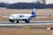 Go First GoAir Airbus A320 NEO passenger plane and aircraft at Budapest Airport. Evacuation special flight for indian citizens