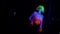 go-go dancer in nightclub, dancing and flirting, extravagant image with fluorescent paints