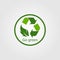 Go green arrows recycle eco symbol with leaf