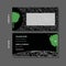 GO GREEN concept design business card. Front and back Eco friendly business card design template. Black version.