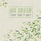 Go Green concept on recycled paper texture. Vector