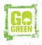 Go Green Creative Vector Eco Green Design Element. Organic Bio Concept On Natural Rough Background.