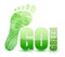 Go green footprint sign illustration design