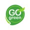 Go Green icon with eco-friendly slogan