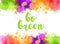 Go green message on watercolor background
