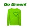 Go green recycling sign heart shaped sweater isolated