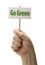 Go Green Sign In Fist On White