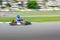 Go Kart Racer on track, Shot is panned