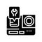 go pro camera repair glyph icon vector illustration