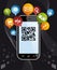 Go social via Smartphone: QR code app on black